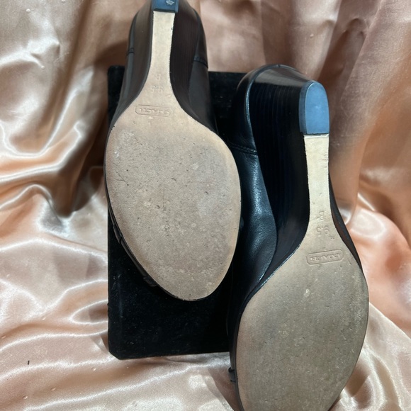 Coach "Stella" Black Open Toe Wedges Peep Toe - Size 9 1/2” - Cute Offic… - Picture 9 of 13